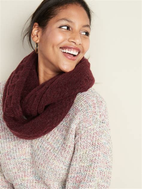 Soft Brushed Cable Knit Infinity Scarf For Women Old Navy