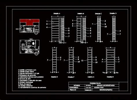 Detalles Constructivos De Muros En DWG 129 09 KB Librería CAD