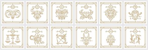 Premium Vector Collection Of Zodiac Astrology Horoscope Signs Linear