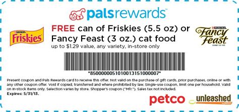 Petco Free Friskies Cat Food Printable Coupon Fancy Feast Cat Food