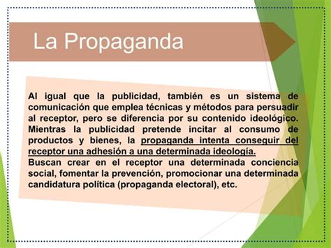 Diferencias Publicidad Y Propaganda Ejercicios Ppt