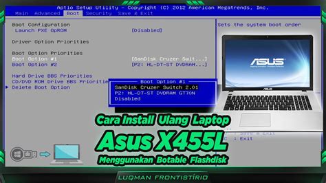 Tutorial Install Ulang Laptop ASUS X455L Menggunakan Flashdisk YouTube