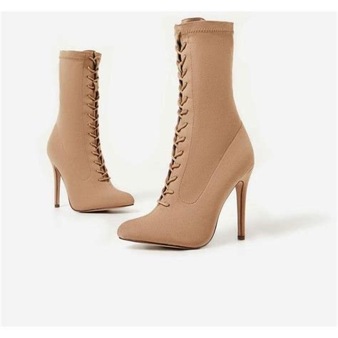 Cosmic Lace Up Ankle Boot In Nude Knit Trendy And Stylish