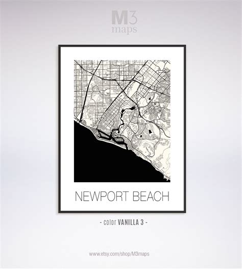 Newport Beach California Newport Beach CA Map Newport Beach - Etsy