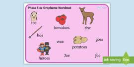 Phase A E Grapheme Word Mat Teacher Made Twinkl