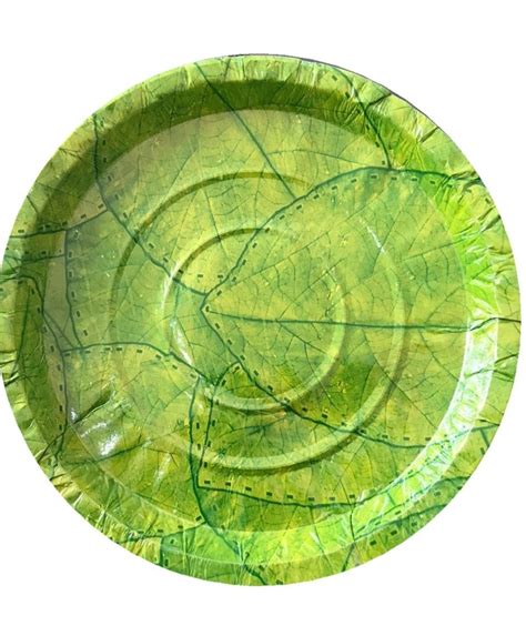 Green Circular Banana Leaf Plate For Event And Party Supplies Size 8