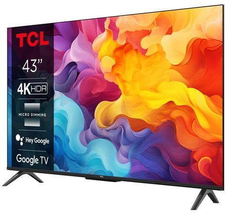 TCL Smart TV 43 Pollici 4K Ultra HD Display LED Sistema Google TV Dolby