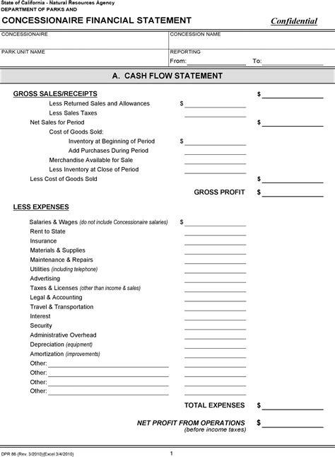 Free Financial Statement Templates Excel Templatearchive