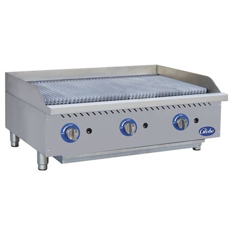 Globe GCB24G CR 2 Burner Natural Gas Countertop Charbroiler With Manual