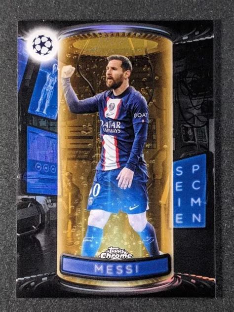 2022 23 TOPPS CHROME UEFA LIONEL MESSI 50 Or Réfracteur Paris Saint