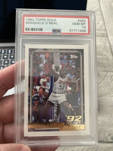 Topps Gold Shaquille O Neal Carte Recrue Psa Gem Comme