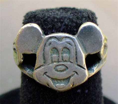 Sterling Silver Vintage Mickey Mouse Ring Size By Annieleescottage