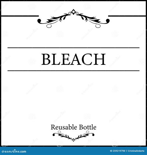 Bleach Label For Reusable Bottle Stock Illustration Illustration Of