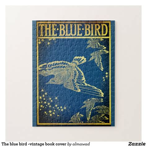 The blue bird -vintage book cover jigsaw puzzle | Zazzle | Vintage book ...