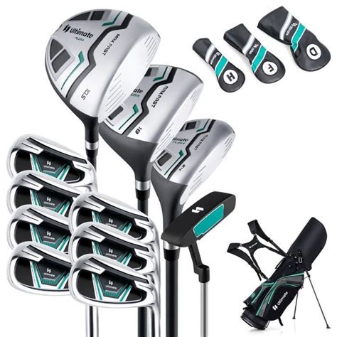 COSTWAY Set De Golf 11 Clubs Droitier Hommes Driver Bois De Parcours