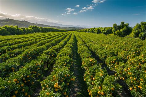 Orange Grove with Rows of Oranges Background 48133386 Stock Photo at