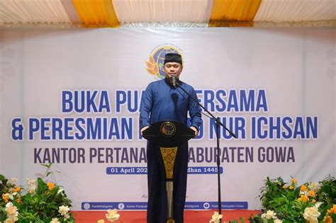 Bupati Adnan Resmikan Masjid Nur Ichsan Kantor BPN Gowa Tabloid Pilar