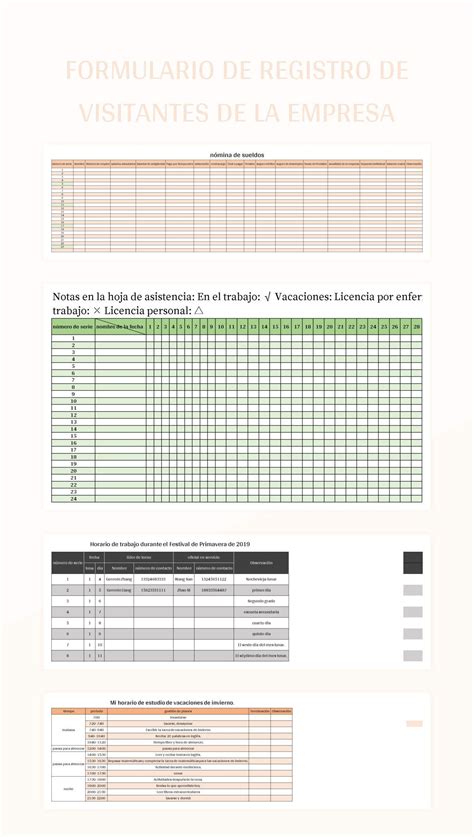 Plantilla De Excel Formulario De Registro De Visitantes De La Empresa Y Hoja De Cálculo De