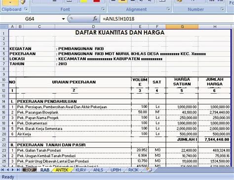 Rab Pagar Sekolah Excel Ide Belajar