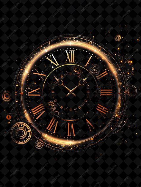 Premium Psd Timeless Clock Tower Arcane Frame With Clock Hands And