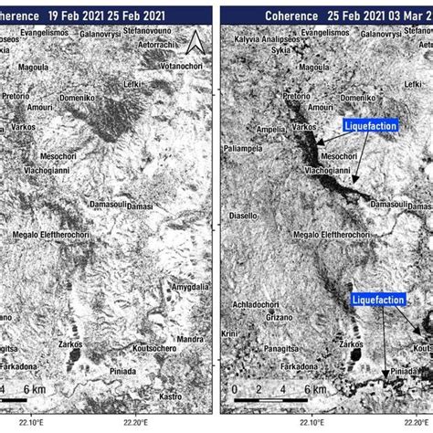 Difference Of Coherence In Interferograms Pre Event Left And Coseismic