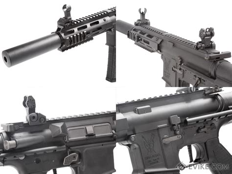 King Arms M Pdw Sbr Airsoft Aeg Rifle Color Black Silenced M Lok