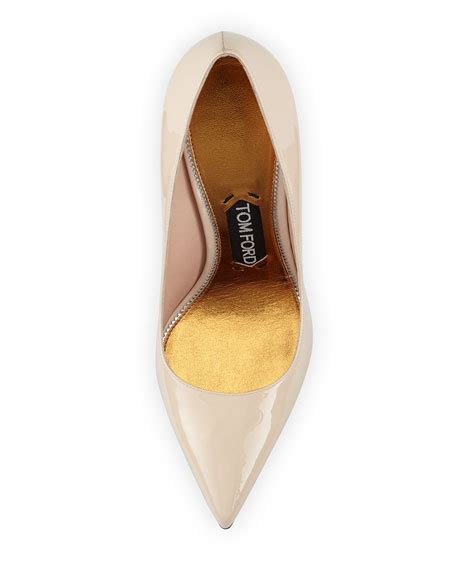 TOM FORD Patent Leather Pin Heel Pump Nude