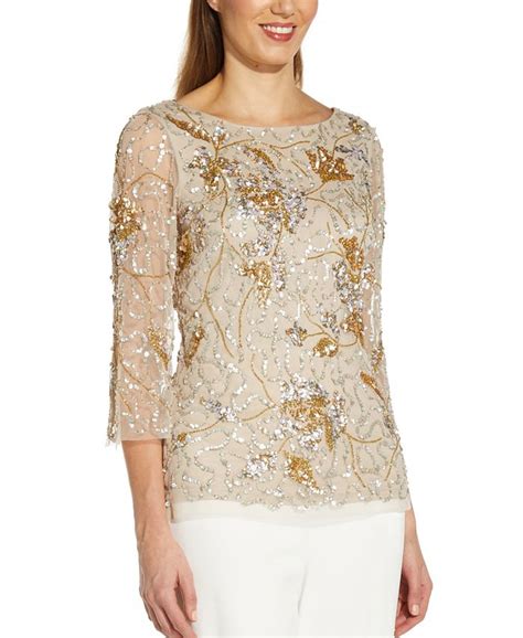 Adrianna Papell Petite Embellished Top Macys