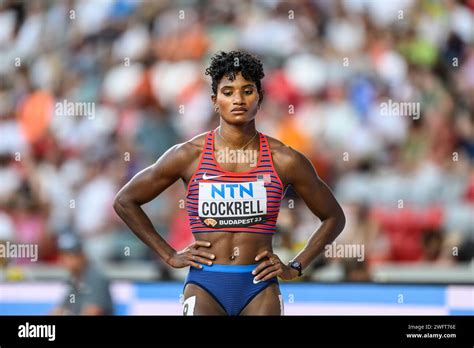 Anna COCKRELL participating in the 400 meters hurdles at the World Athletics Championships in ...