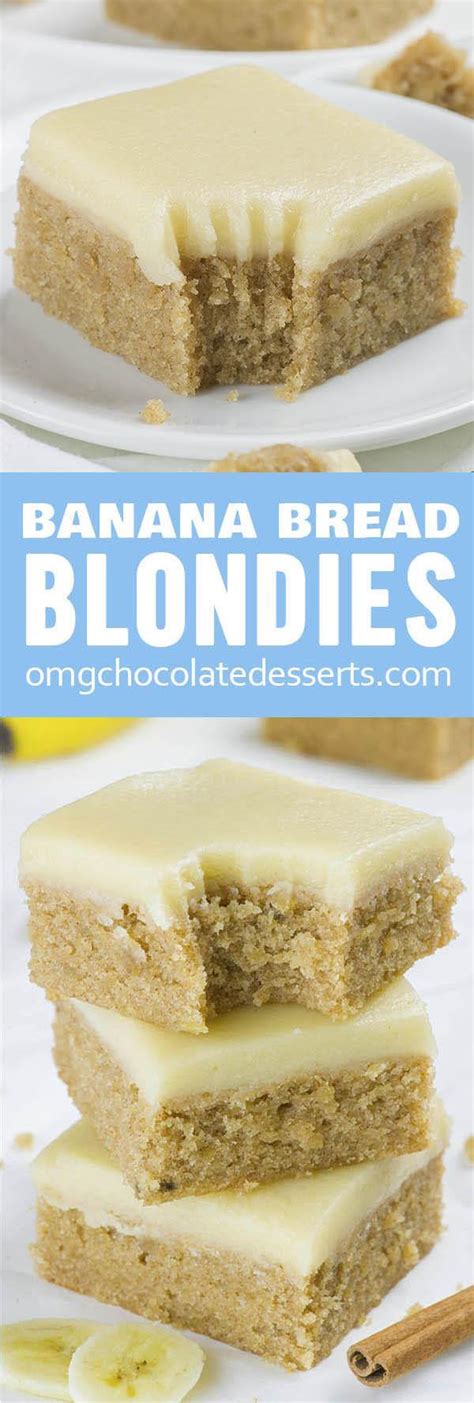 Banana Bread Blondies Omg Chocolate Desserts