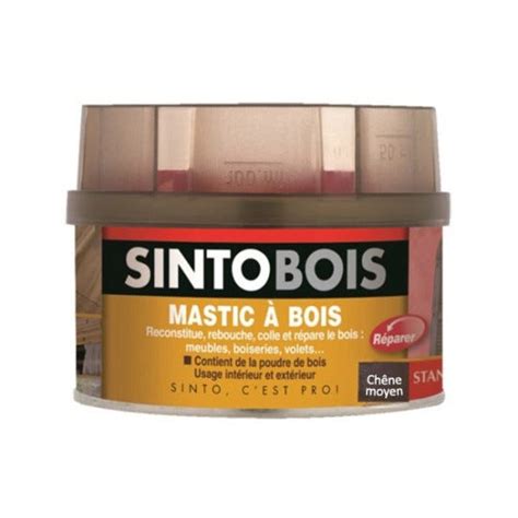 Mastic Sintobois Tube Durcisseur Sinto Chêne Moyen Boite 1 L