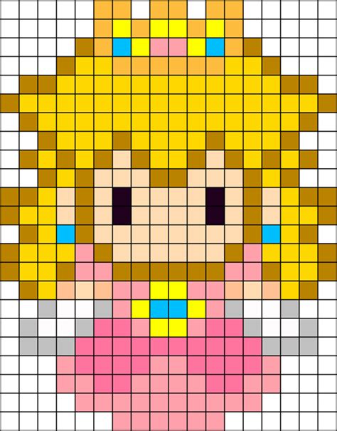 Princess Peach Sprite Perler Bead Pattern | Bead Sprites | Characters ...