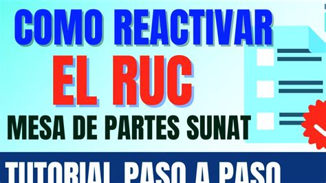 C Mo Reactivar Ruc Por Internet