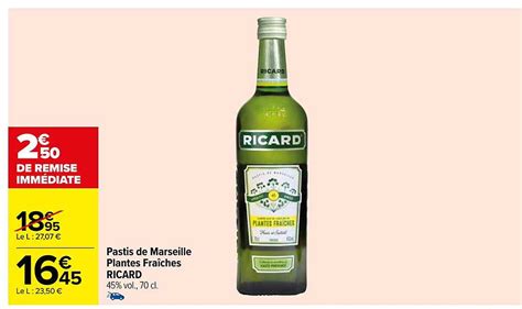 Promo Pastis De Marseille Plantes Fra Ches Ricard Chez Carrefour