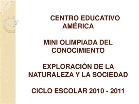 Pdf Mini Olimpiada Exploracion De La Naturaleza Y La Sociedad