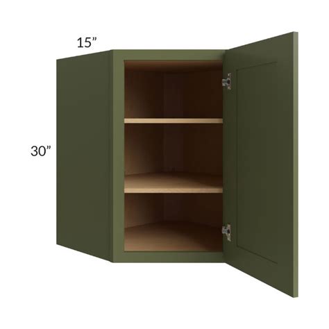 Midtown Hunter Green Shaker 27x30 Diagonal Corner Wall Cabinet The