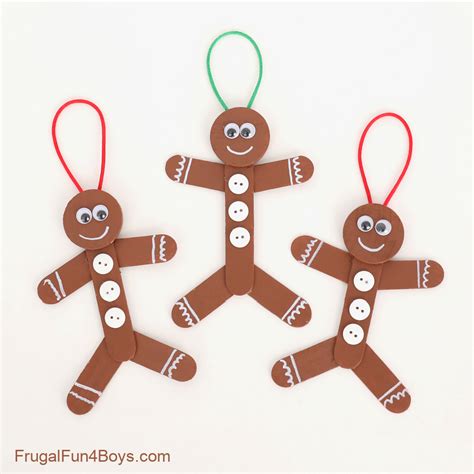 Craft Stick Gingerbread Man Ornament Frugal Fun For Boys And Girls