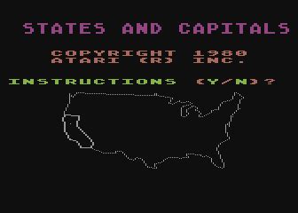 Screenshot Of States Capitals Atari 8 Bit 1980 MobyGames