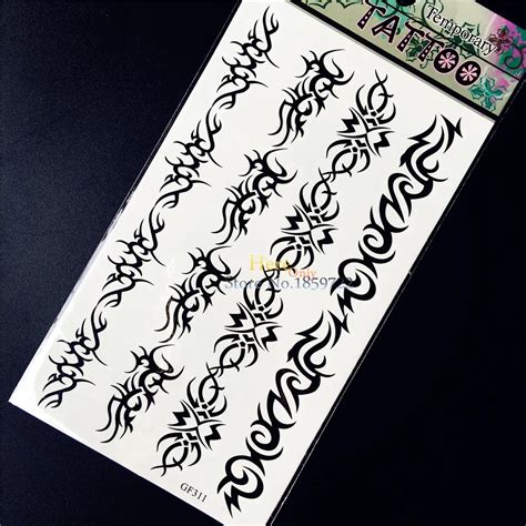 Cool Waterproof Temporary Tattoo Stickers Black Thorns Harajuku Totem Decals Men Women Body Art