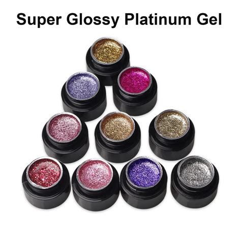 Platinum Gel Nail Polish Set Colors Soak Off Uv Led Glitter Gel Nail