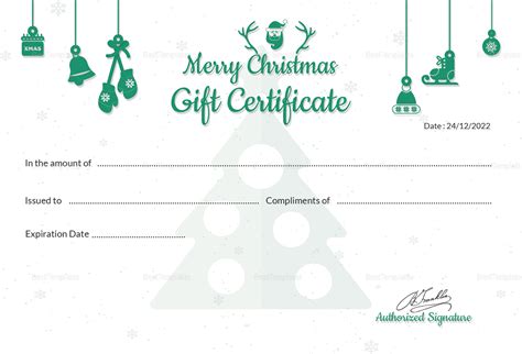 Gift Certificate Template Free Editable : Free Christmas Gift ...