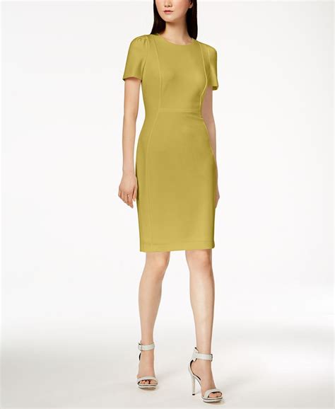 Calvin Klein Seamed Scuba Crepe Sheath Dress Macys