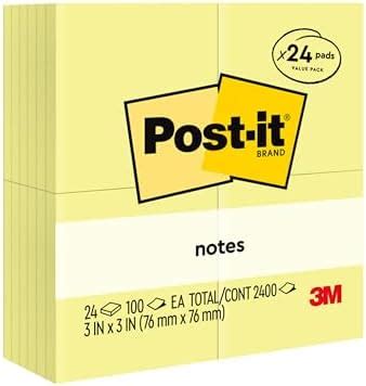 Post It Mini Notes 1 3 8 X 1 7 8 In 24 Pads Canary Yellow Clean