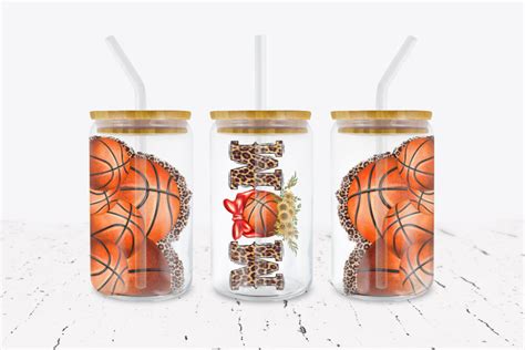 Basketball Mom 16 Oz Libbey Glass Can Wrap Sticky Fingers Vinyl