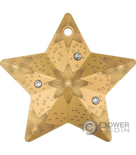 STARRY SKY Snowflake Holiday Ornament Gilded 1 Oz Silber Münze 5 Cook