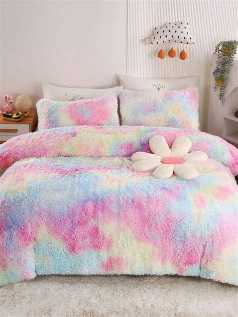 Set colcha sin relleno de tie dye de peluche Moda de Mujer SHEIN México