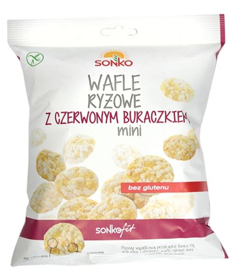 Wafle ryżowe mini z czerwonym buraczkiem fit sonko 1 szt 0 040 kg