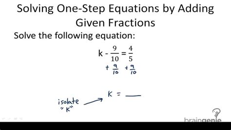 Solving One Step Equations By Adding Example Video Algebra