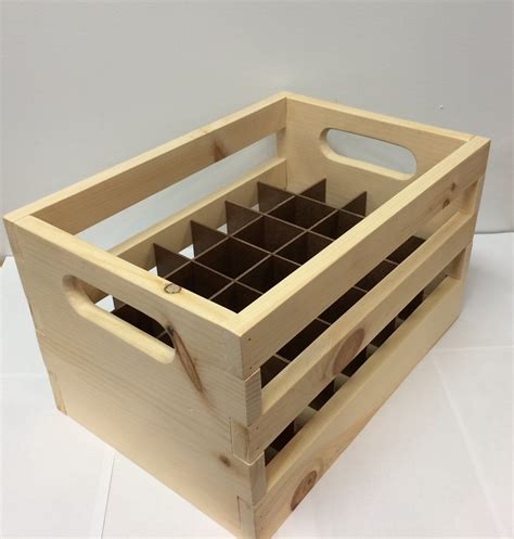 Hand Made Wooden Beer Bottle Crate 24 Bottle Capacity