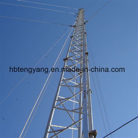 Galvanized Steel Lattice Guyed Antenna Cell Tower China Guyed Tower